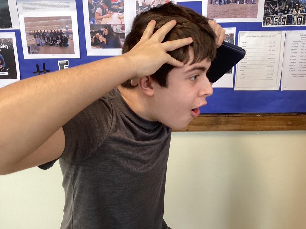 A student looks surprised