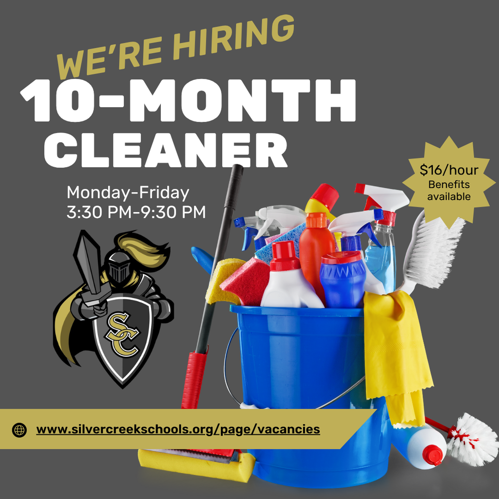 10-Month Cleaner posting M-F 2nd shift 