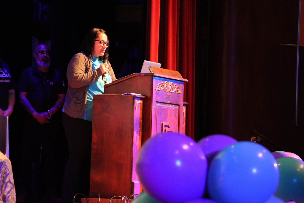 Amanda Austin speaks. 