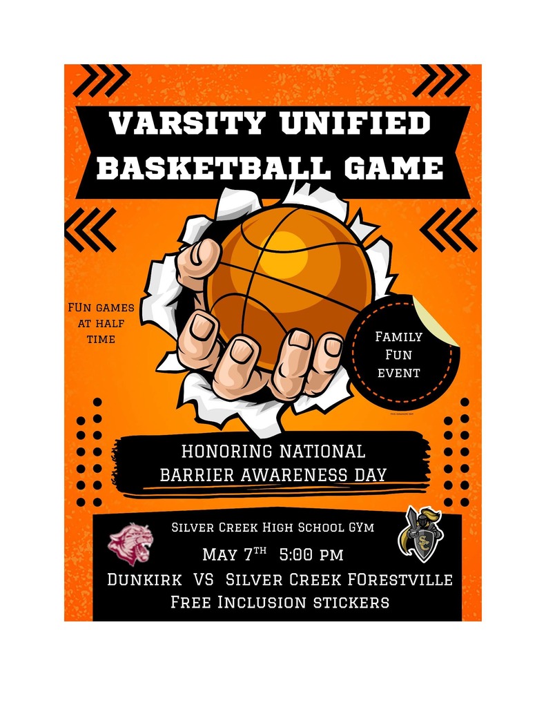 Unified Basketball home game flyer