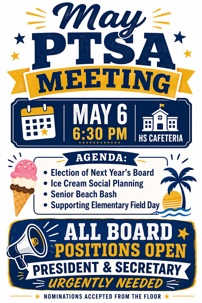 PTSA  meeting May 6 flyer
