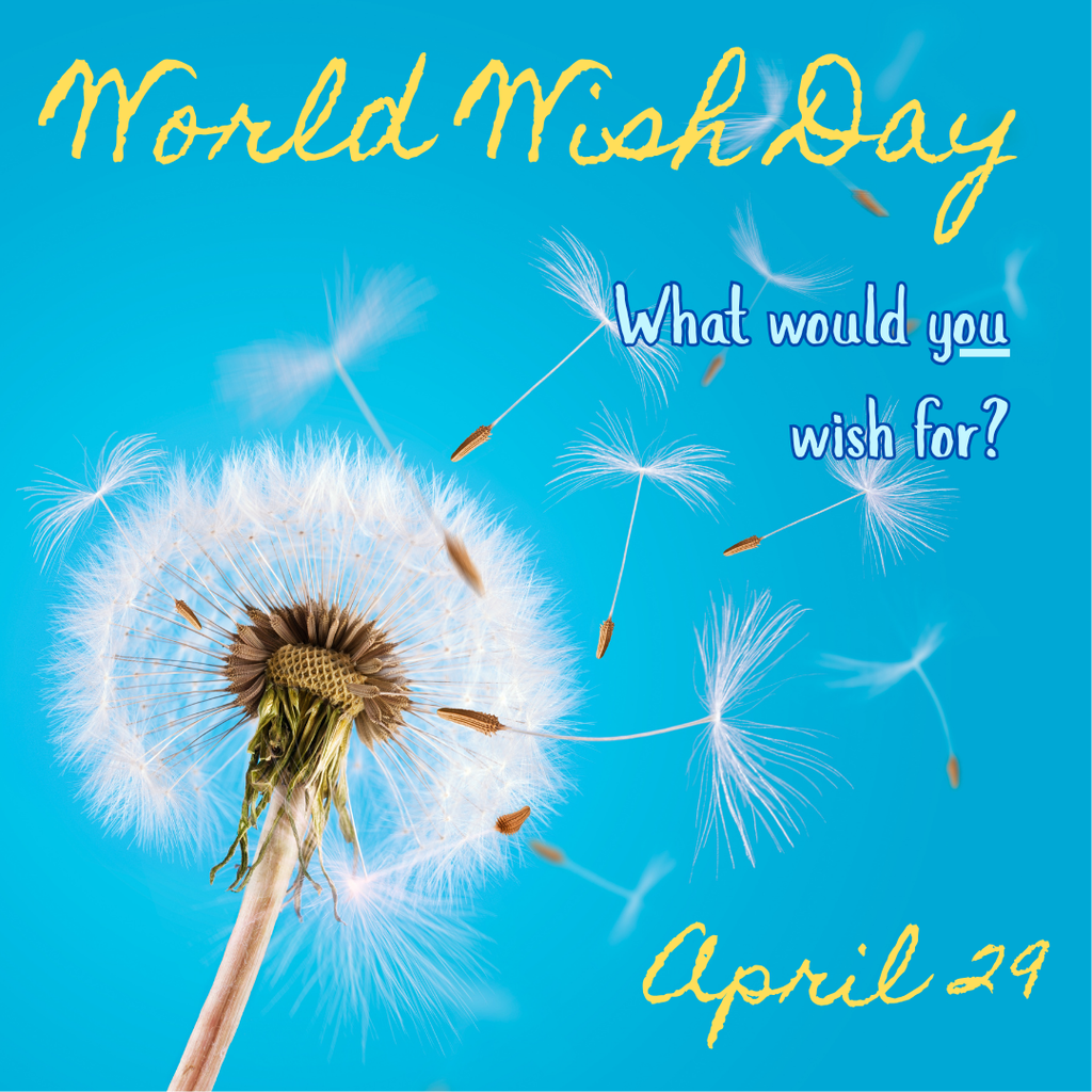 Worls wish day blue with dandelion