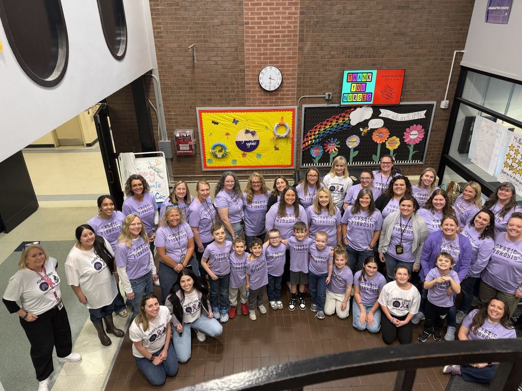 Many staff and students wore Cystic Fibrosis T-shirts. 
