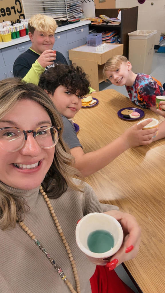 Mrs. Radoani selfie with students