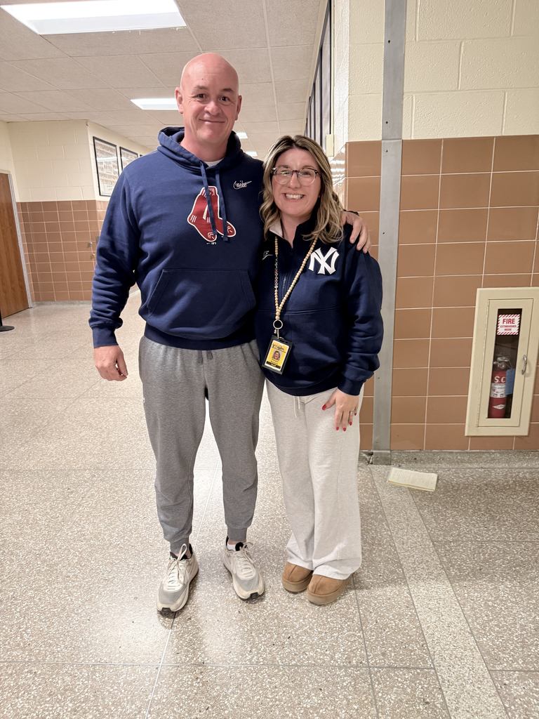 Mr. Helmer & Mrs. Radaoni Red Sox vs. Yankees sweatshirts