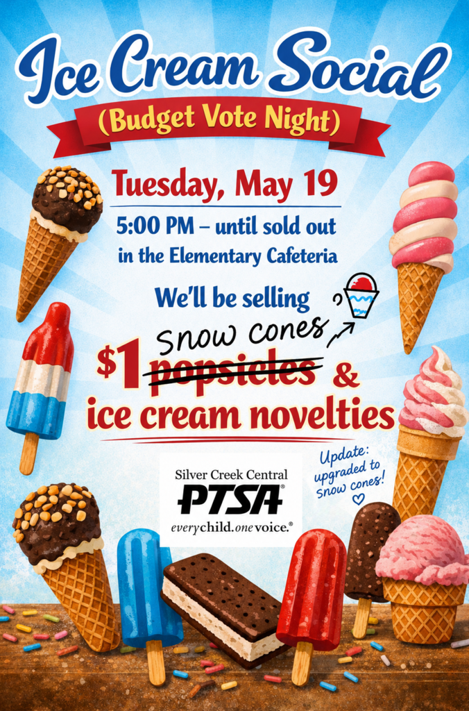 PTSA Ice Cream Social flyer snow cone