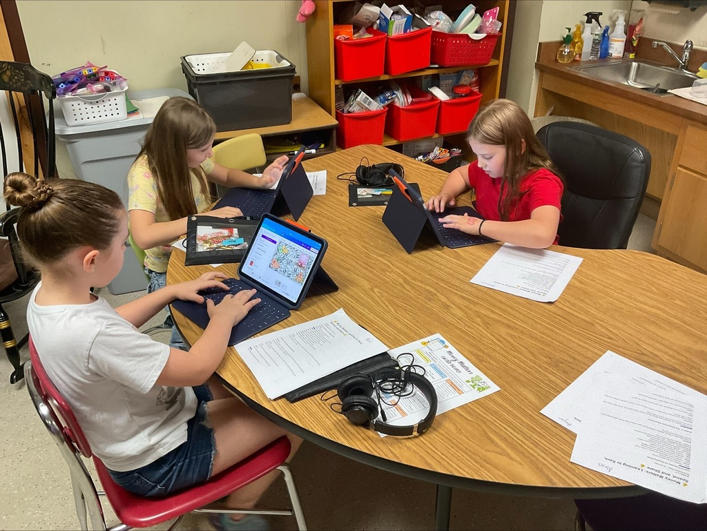 students working on ipads