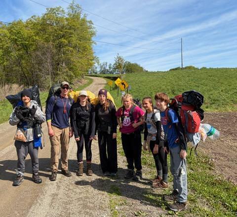hikers smiling