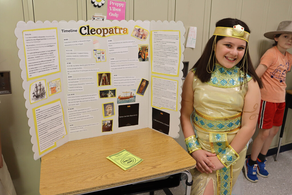 A student dressed as Cleopatra