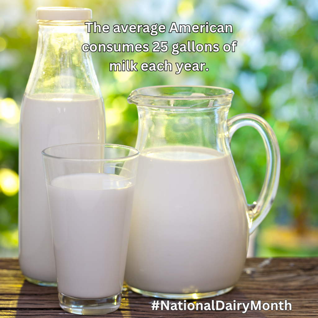 A pitcher and glass of milk.
