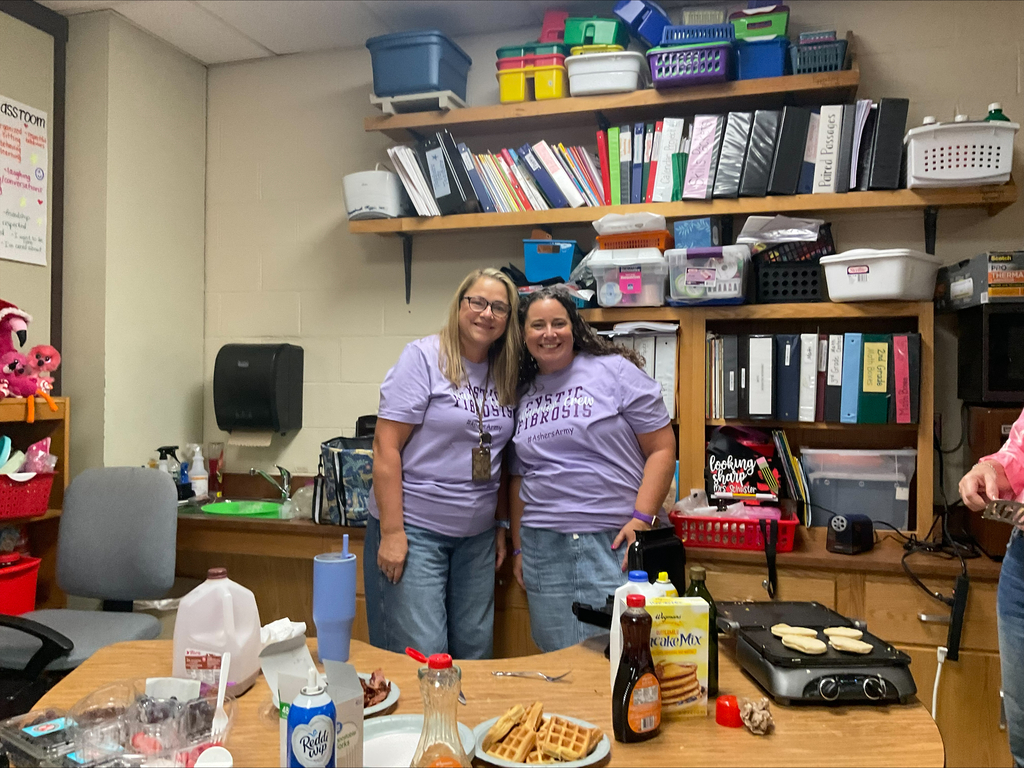 teachers make breakfast items. 