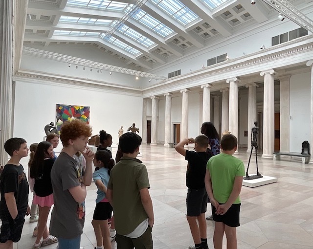 Students in the scultpure gallery. 
