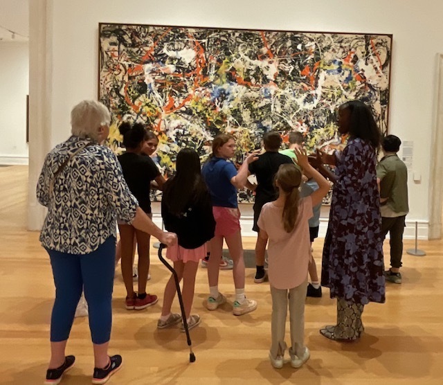 Students with the Pollock. 