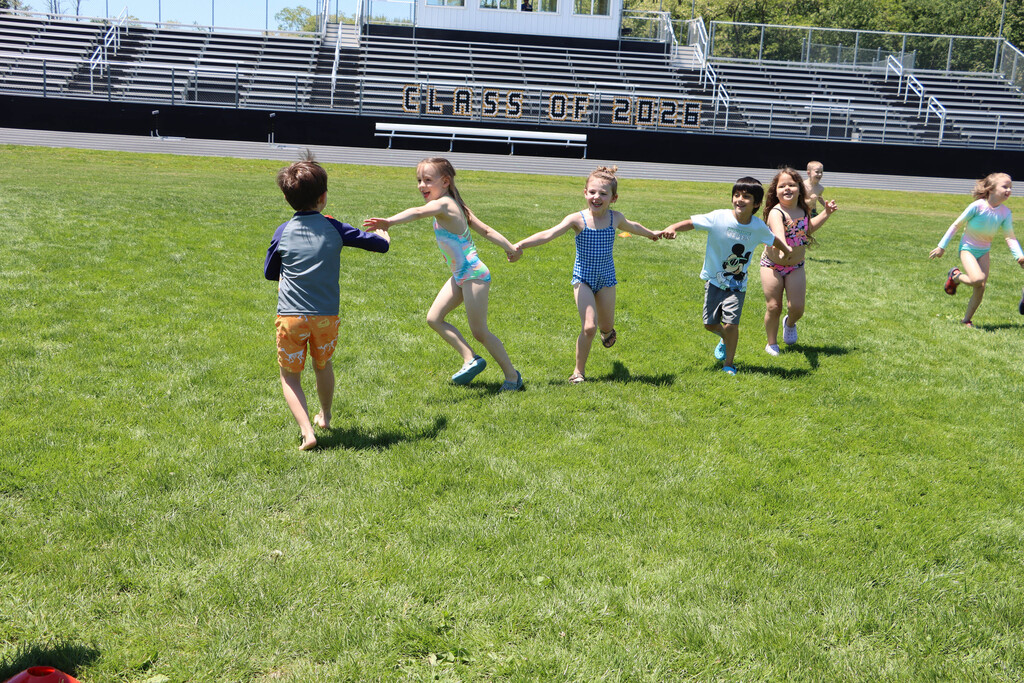 Fun group game holding hands. 