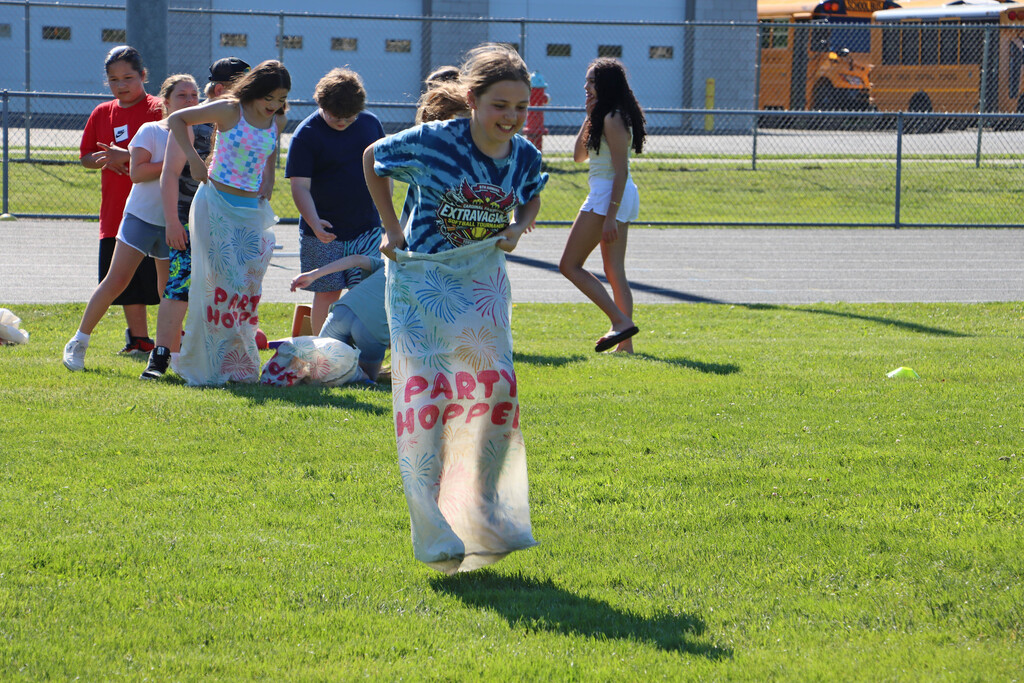 Sack race. 