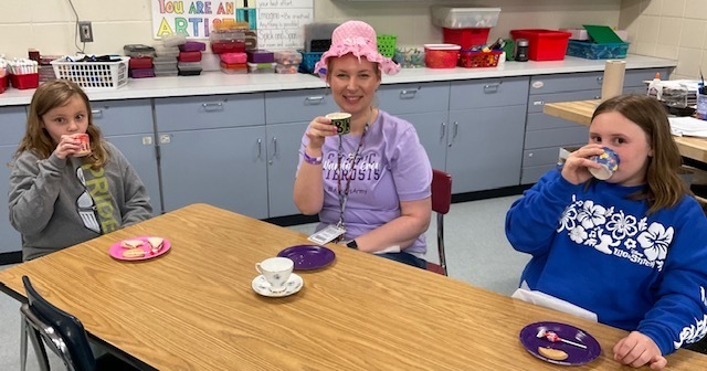 Tea with Mrs. Vasko. 