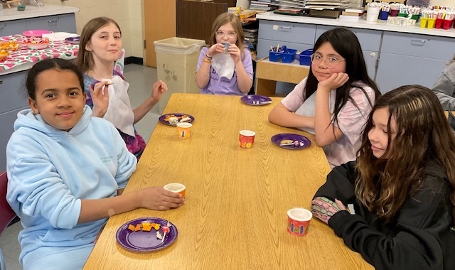 Enjoying tea time. 