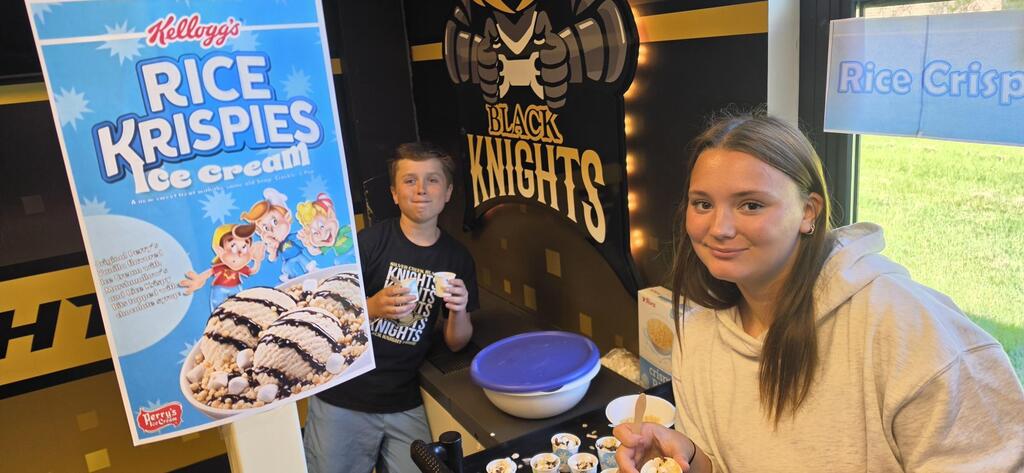 students posing with ice cream