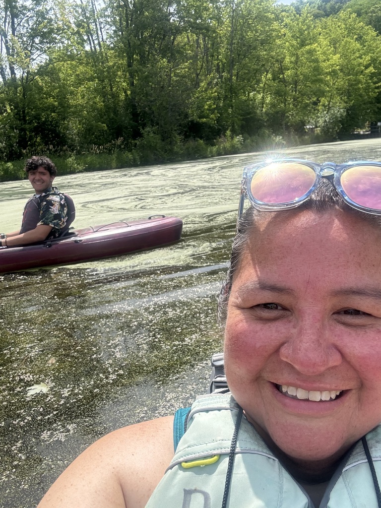Students in a canoe.