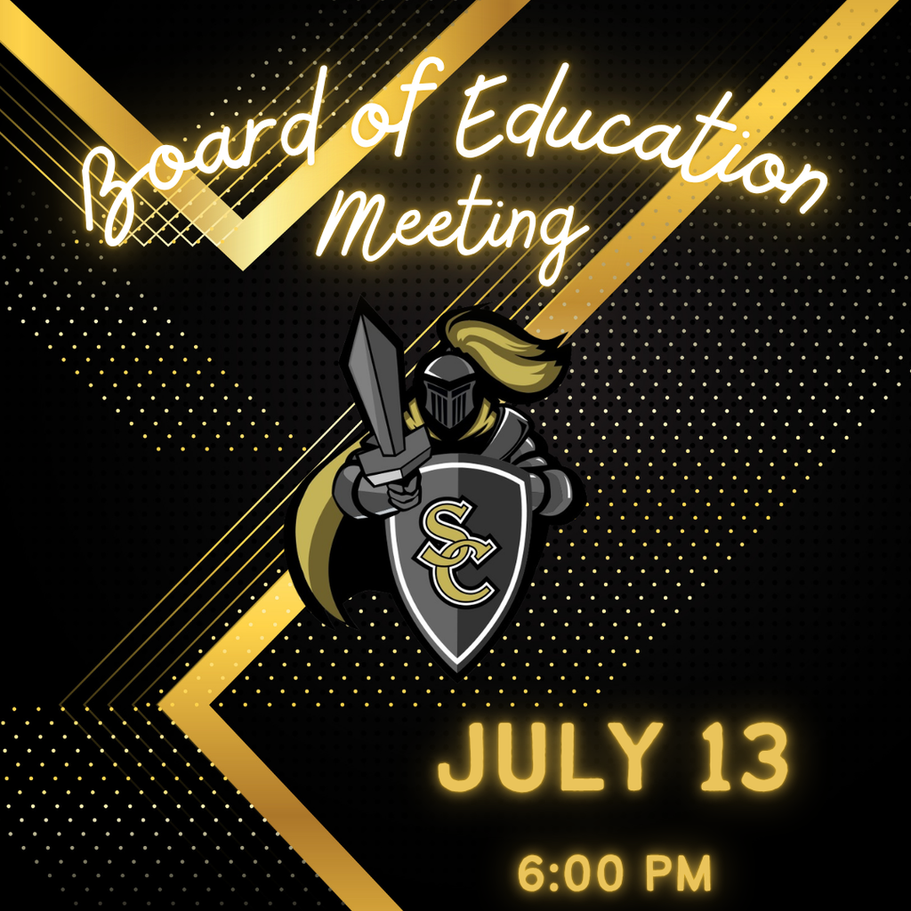 BOE Meeting July 13 at 6pm black and gold theme