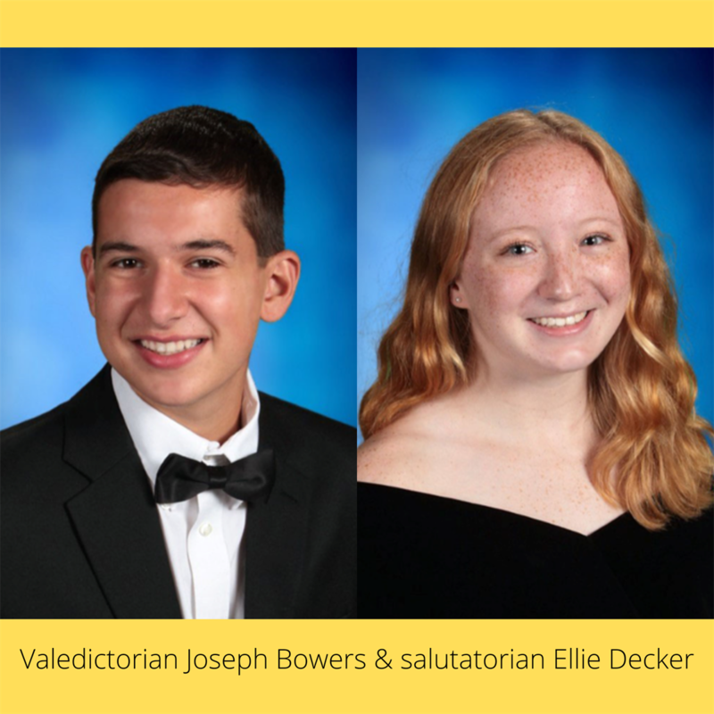valedictorian Joseph Bowers and salutatorian Ellen Decker valedictorian Joseph Bowers and salutatorian Ellen Decker