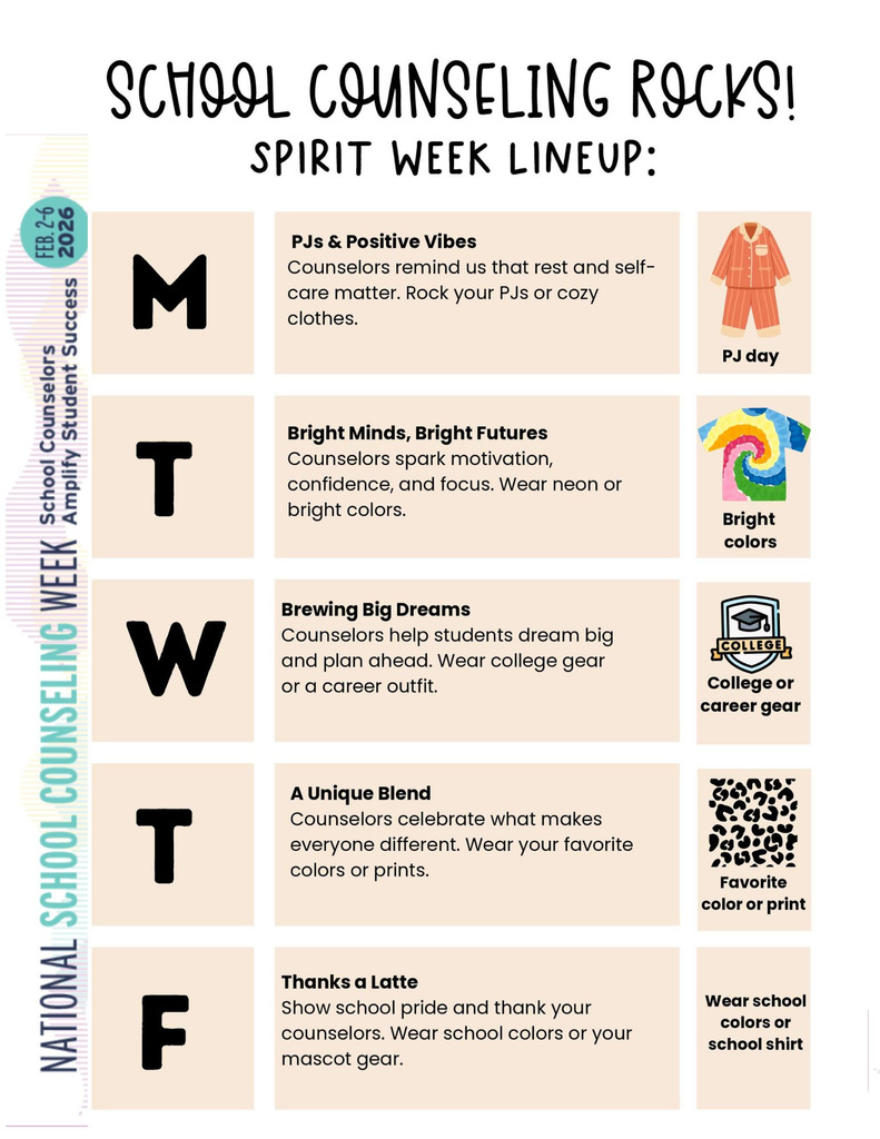 School Counselor Spirit Week