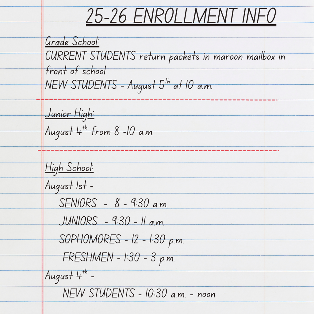 25-26 Enrollment info