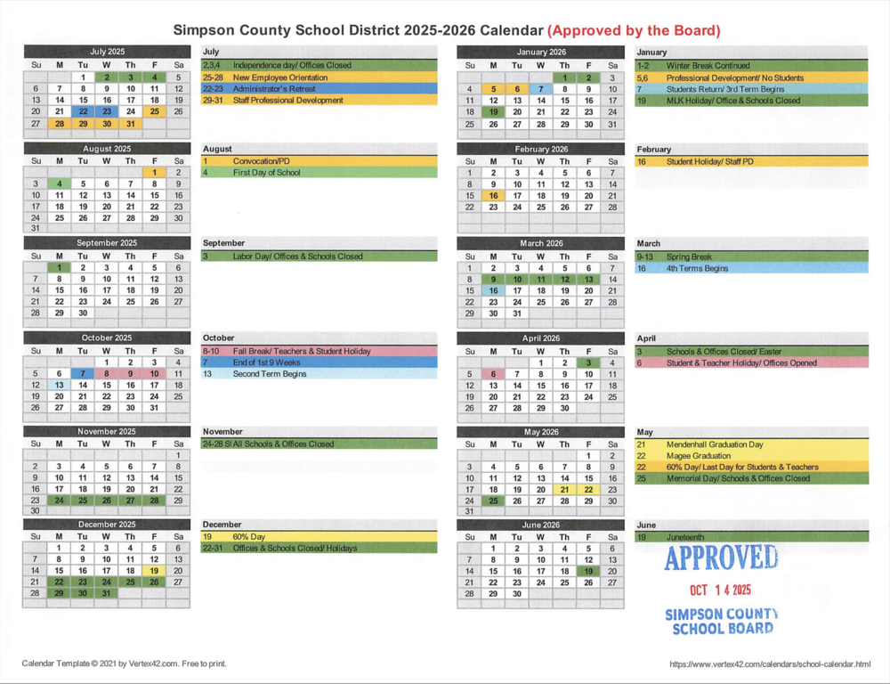 Simpson County School District 2025-2026