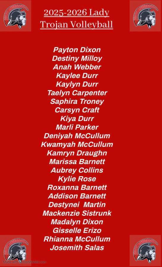 Congratulations to the Magee High 2025-2026 volleyball team! This is a list of players that made the volleyball team for the 2025-2026 school year.