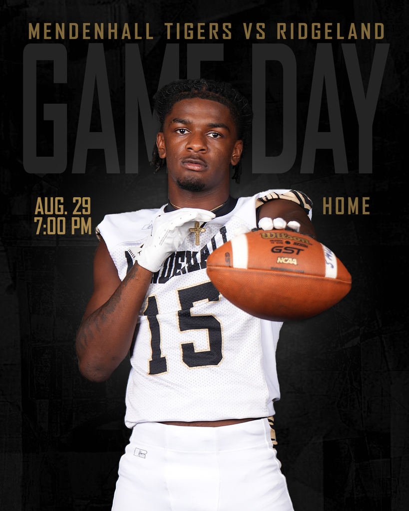 It's Game Day Tigers🏈🖤💛!!! Mendenhall vs Ridgeland High School 📍Home 🕔 7:00 PM Go Tigers🖤🐯!