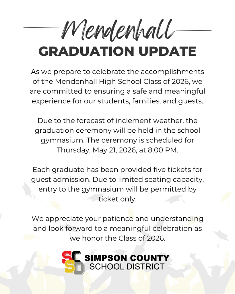 Mendenhall High School Graduation Update 🎓