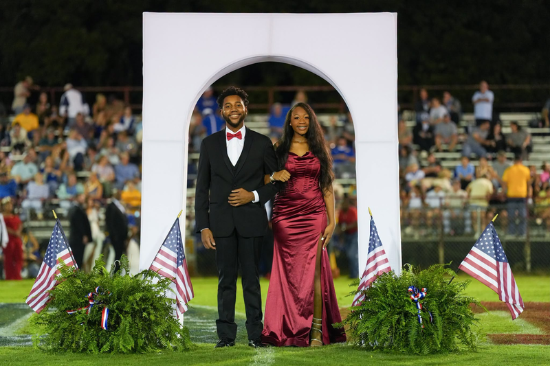 Homecoming maid during halftime at the homecoming game.