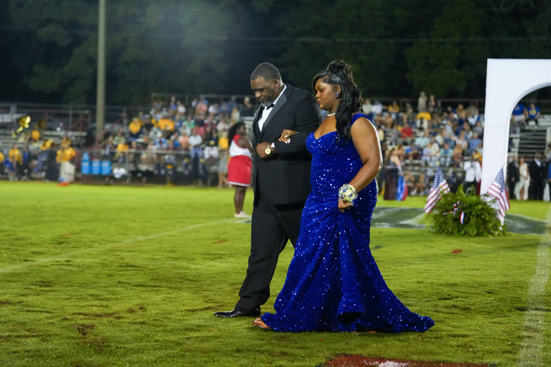 Homecoming maid during halftime at the homecoming game.