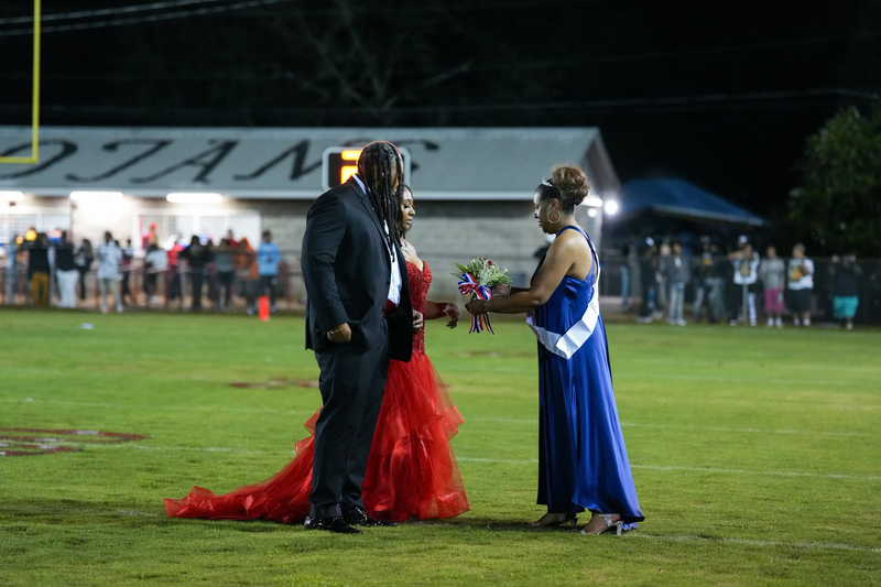 Homecoming maid during halftime at the homecoming game.
