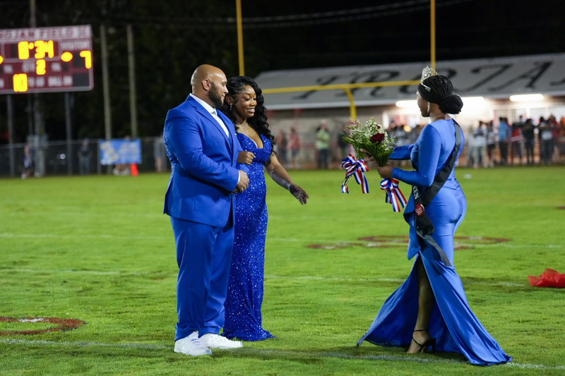 Homecoming maid during halftime at the homecoming game.