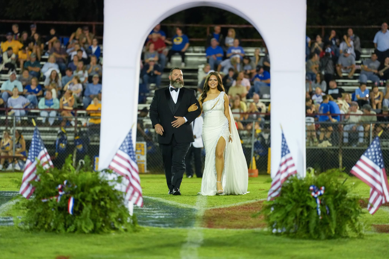 Homecoming maid during halftime at the homecoming game.