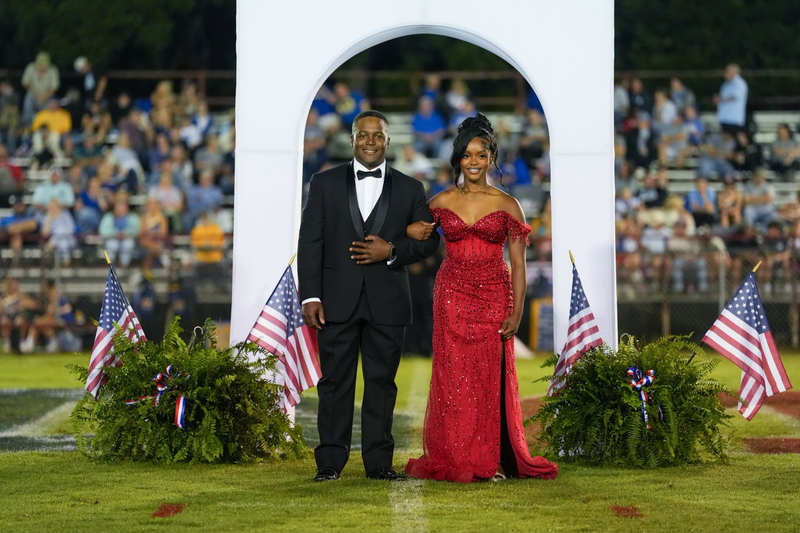Homecoming maid during halftime at the homecoming game.
