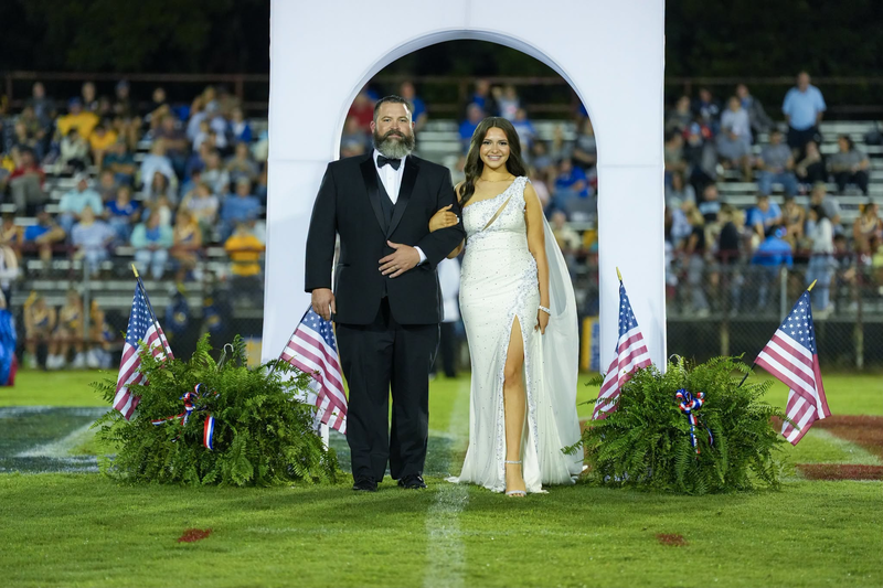 Homecoming maid during halftime at the homecoming game.