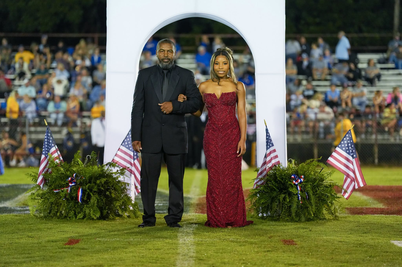 Homecoming maid during halftime at the homecoming game.