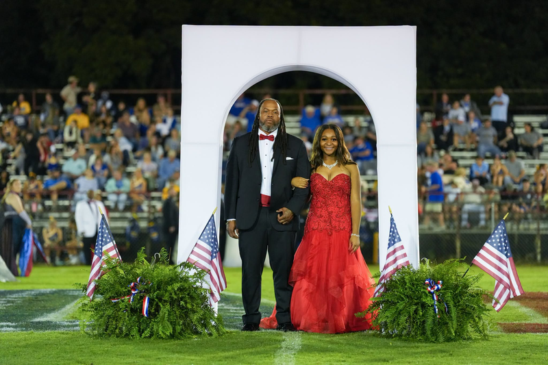 Homecoming maid during halftime at the homecoming game.