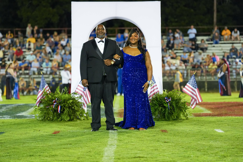 Homecoming maid during halftime at the homecoming game.
