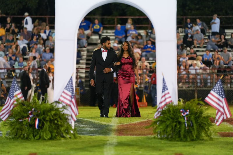 Homecoming maid during halftime at the homecoming game.