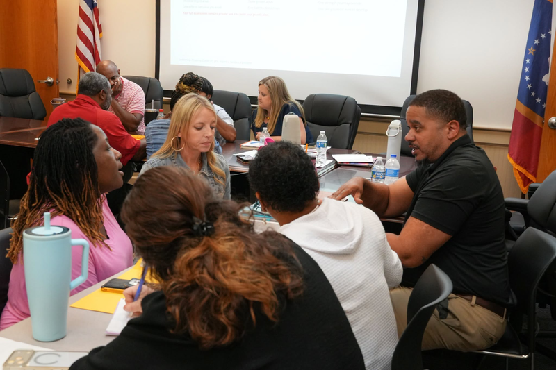 Leaders having a group discussion