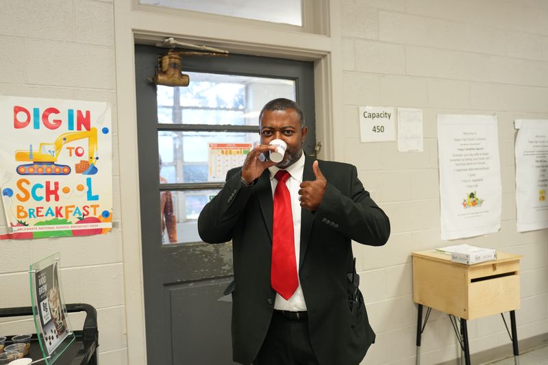 Magee Principal gives thumbs up for Moo Brew Coffee