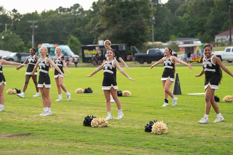 Cheerleaders performing
