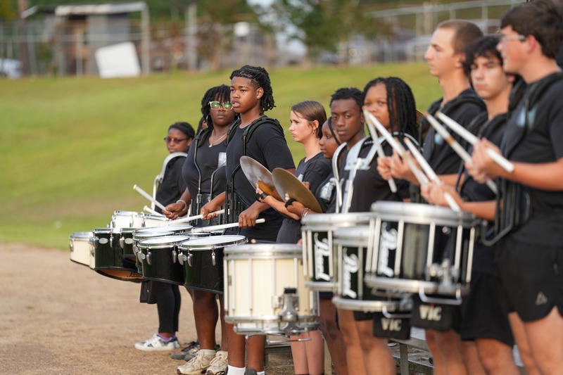 Percussion section of marching band