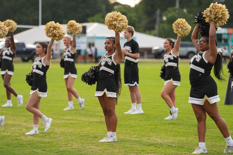 Cheerleaders performing