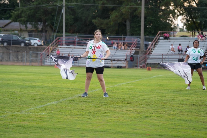 Color guard performing
