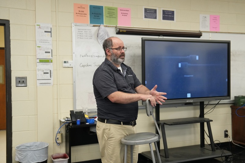 Engineering instructor is talking.