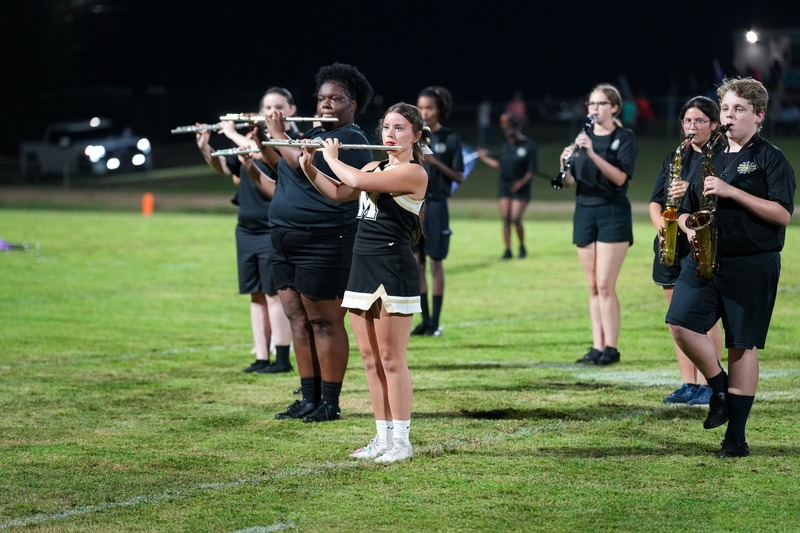 Marching band during the field show